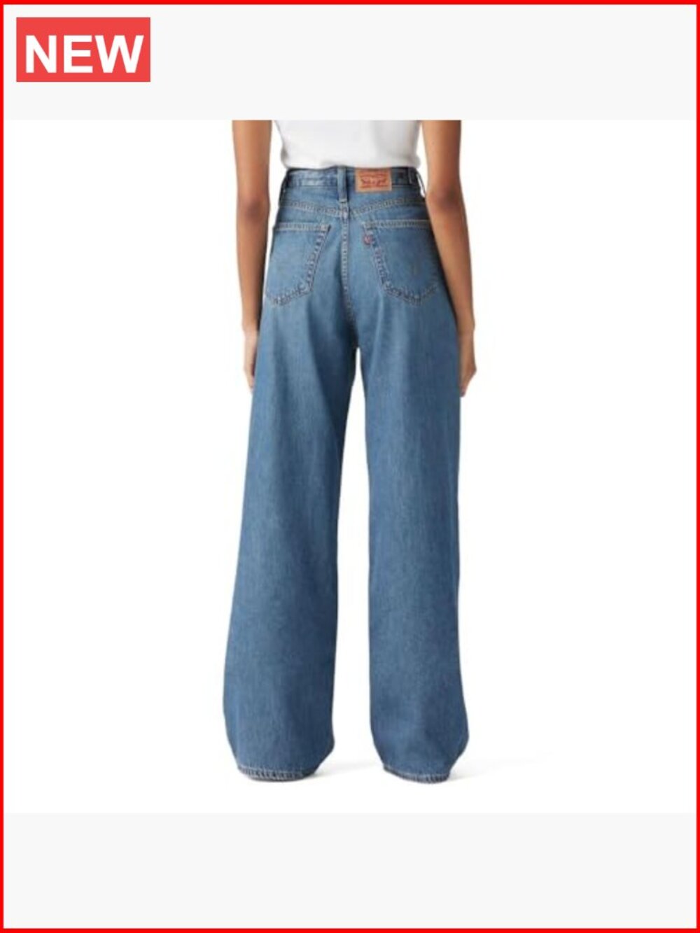 High Rise Baggy Jeans with Adjustable Waist - 100% Cotton No Stretch - Picture 2 of 6